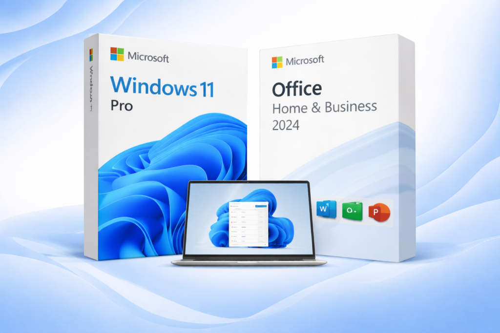 Microsoft Windows 11 Pro Retail i Office 2024 Home and Business bundle prenosiva licenca